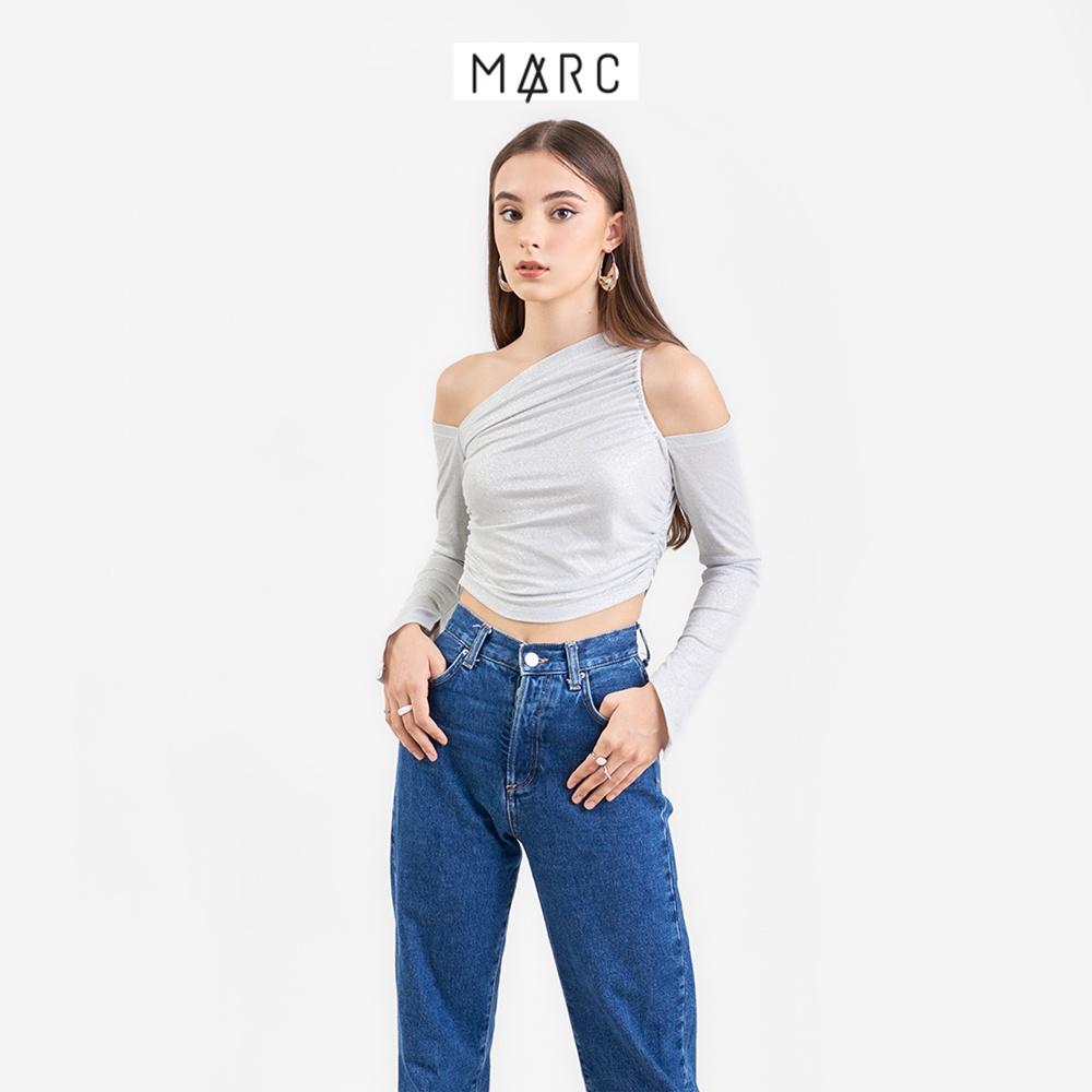 Áo kiểu nữ MARC FASHION croptop tay dài cutout vai nhún eo FANT112622