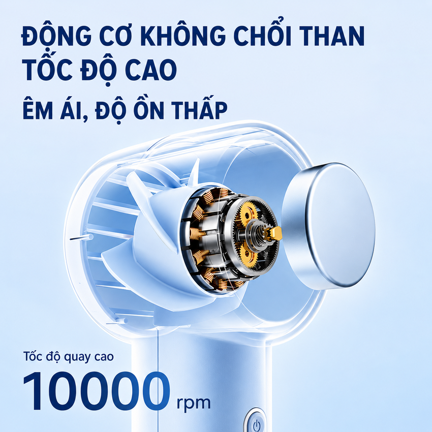 Quạt Cầm Tay Philips Serial 2000 ACR2124PPF ACR2124MPF Pin 3000mAh Sạc USB Cao Cấp - HÀNG CHÍNH HÃNG