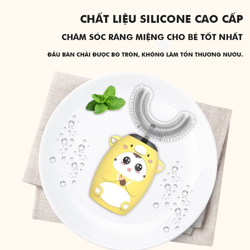 Bàn Chải Đánh Răng Cho Bé Maser V6 Giúp Tẩy Trắng Răng Bàn Chải Điện Cho Bé Máy Đánh Răng Trẻ Em Tự Động - Tặng Hộp Đựng Bàn Chải Đánh Răng Và Kem Đánh Răng Cho Bé