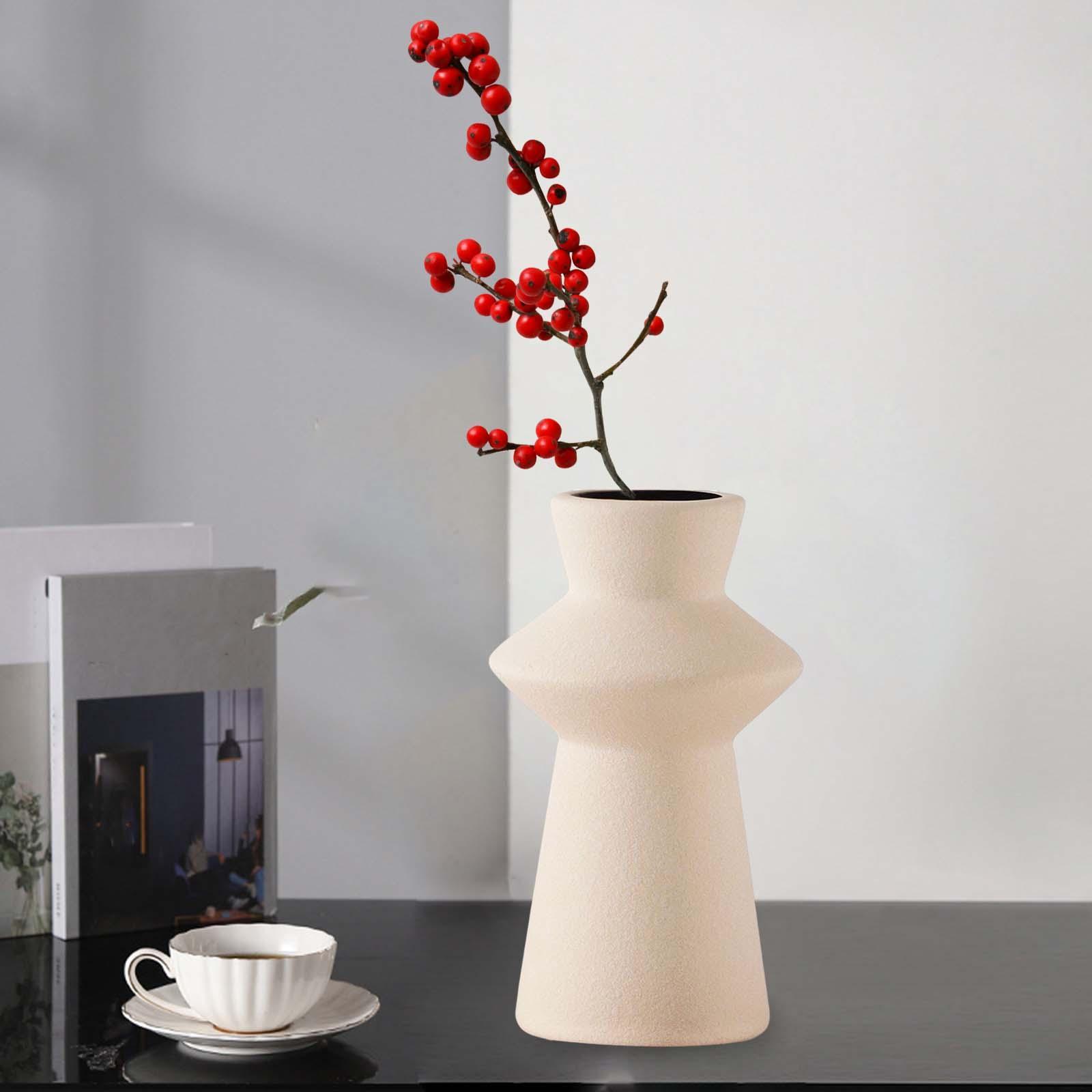 Ceramic Vase Flower Pot Artificial Flowers Home Decor Planter Crafts