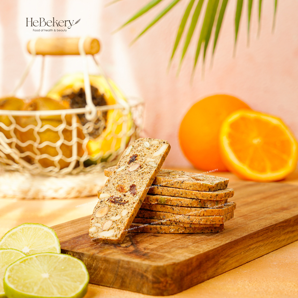 Bánh BISCOTTI Nguyên Cám Ăn Kiêng Lành Mạnh - Bánh Ngũ Cốc Giảm Cân Healthy - Vị Trái Cây Nhiệt Đới