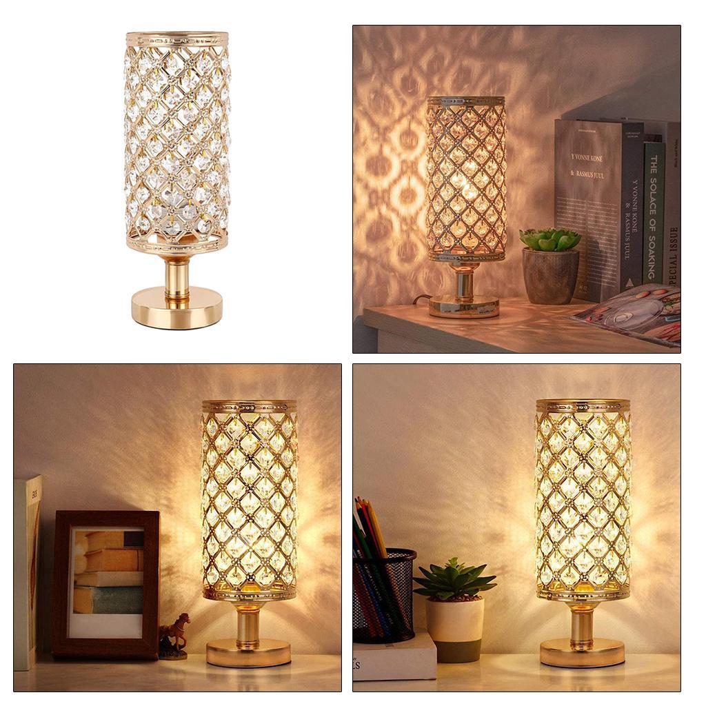 Crystal Table Lamp Bedside Desk Reading Light Bedroom Decoration