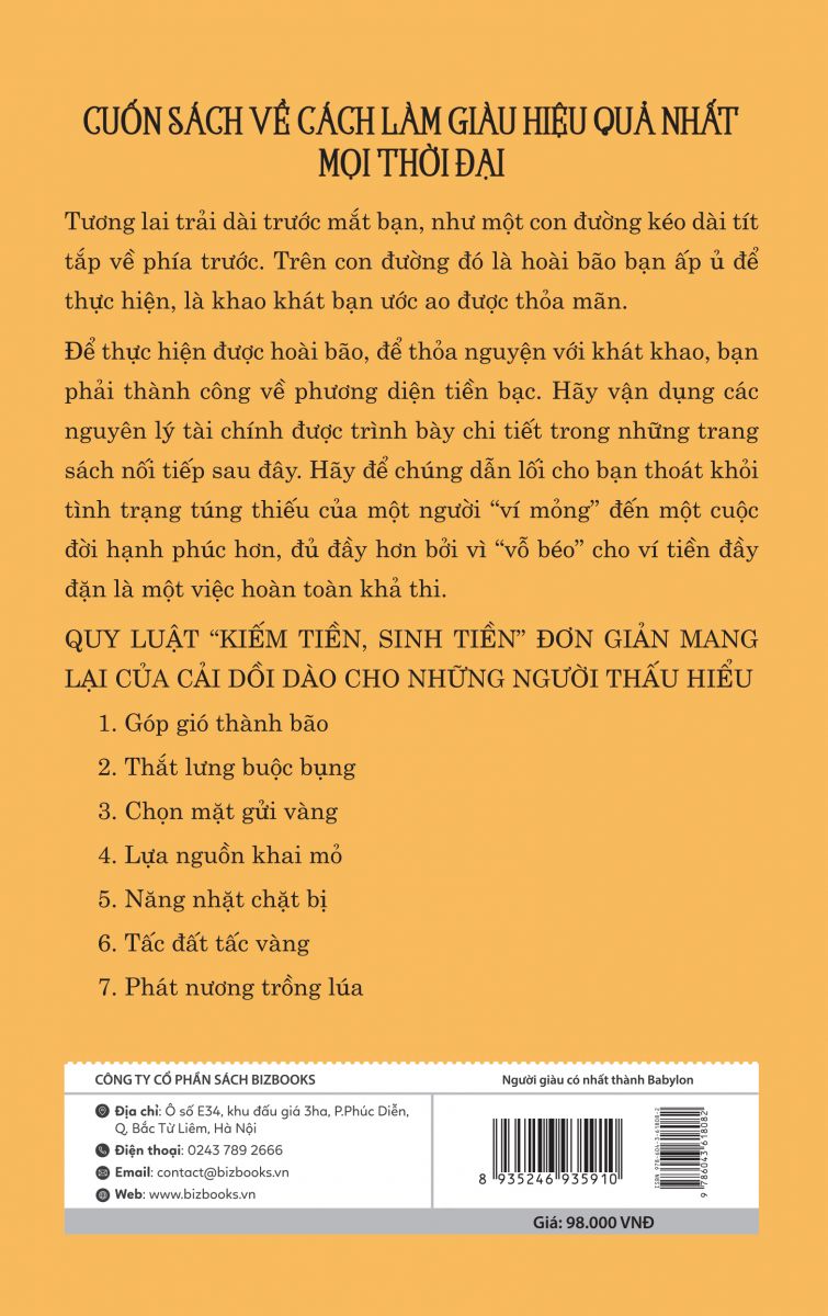 Sách - Người giàu có nhất thành Babylon - Bizbooks - Cuốn Sách Về Cách Làm Giàu Hiệu Quả Nhất Mọi Thời Đại