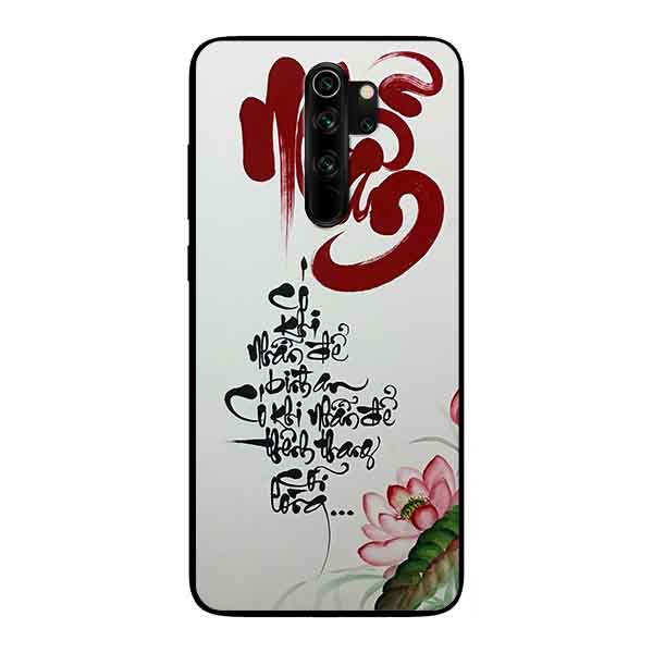 Ốp Lưng in cho Xiaomi Redmi Note 8 Pro Mẫu Thư Pháp NHẪN Nền Vàng - Hàng Chính Hãng