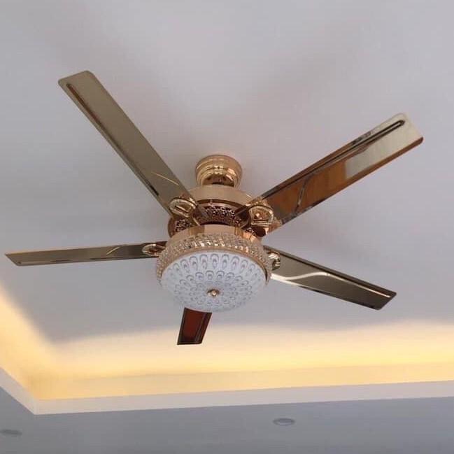 Đèn quạt cánh sắt 3 màu ánh sáng phong cách hiện đại động cơ đồng cực mát hàng loại 1
