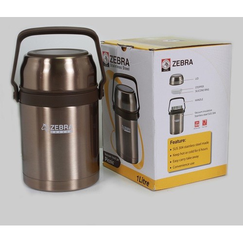 Bình Đựng Thức Ăn Giữ Nhiệt Inox Zebra Thái Lan Picnic 1000ml 152435