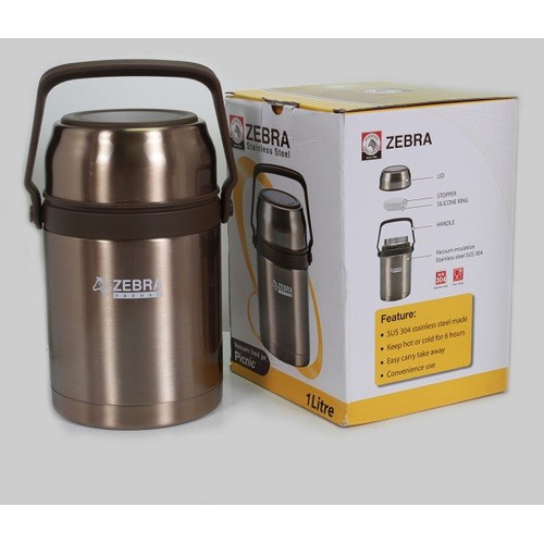 Bình Đựng Thức Ăn Giữ Nhiệt Inox  Zebra Thái Lan Picnic 1000ml 152435