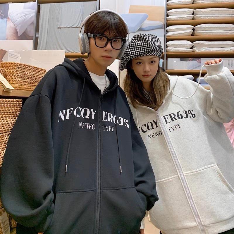 Áo Khoác Hoodie Unisex Zip Nỉ Bông 63 màu ĐEN/XÁM Nam nữ unisex/Áo hoodie dây kéo nữ có mũ form rộng