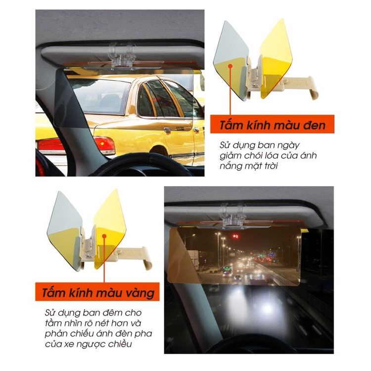 Kính chống lóa đèn xe ô tô cả ngày và đêm mẫu mới loại tốt lắp các xe an toàn hiệu quả