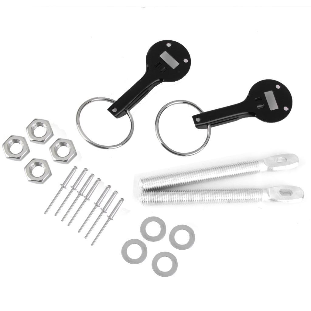 Universal Alloy Mount Bonnet Pin Pins Lock Latch Kit Racing Car