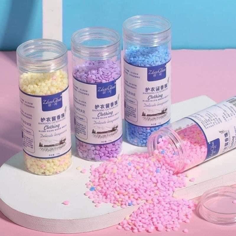 Hạt thơm giặt quần áo Hạt xả vải hương nước hoa Viên giặt quần áo 110gr chất lượng cao cấp quần áo mềm mại