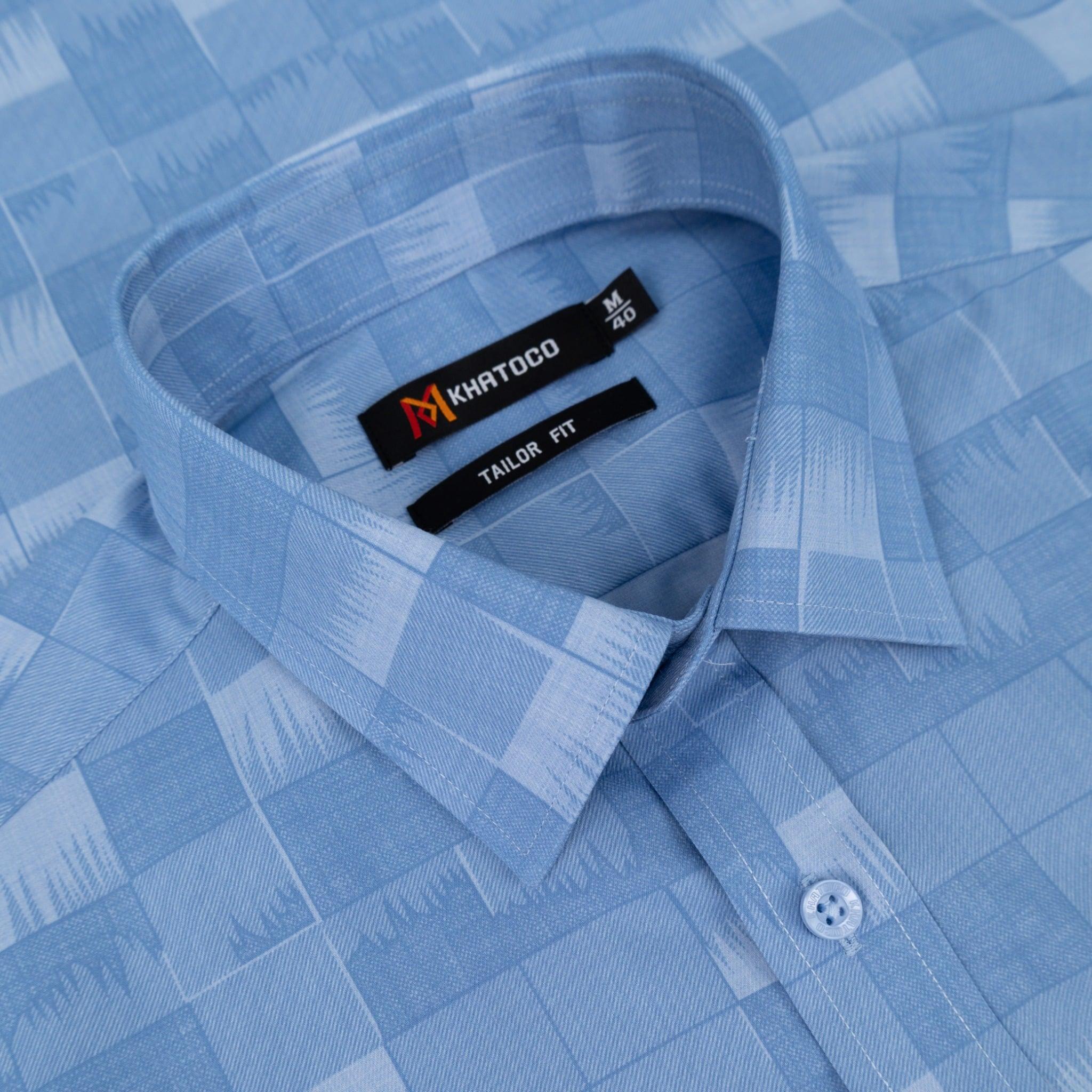 Áo sơ mi nam KHATOCO Tailor Fit dài tay A1MD538T1-CNCR787-2707-D