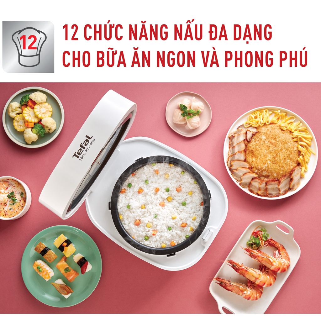 Nồi cơm điện tử Tefal - 1.5L - Thương hiệu Pháp - RK522168- Hàng chính hãng