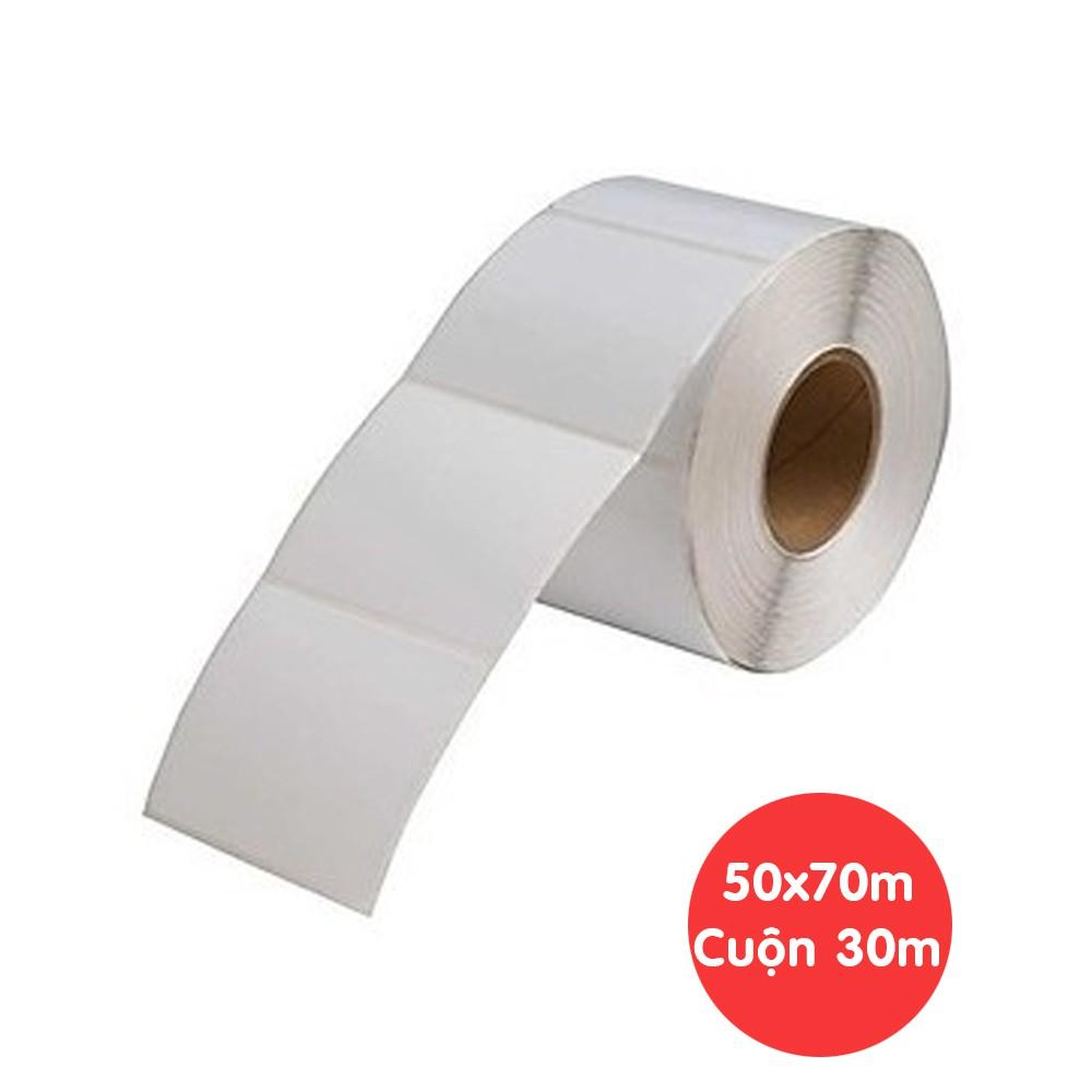 Tem decal nhiệt 1 tem 1 hàng kích thước 50x70mm cuộn 30 mét