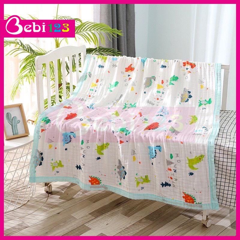 (Loại 1) Chăn, mền, khăn quấn, khăn tắm Organic viền 6 lớp sợi tre cao cấp cho bé (110x110cm)