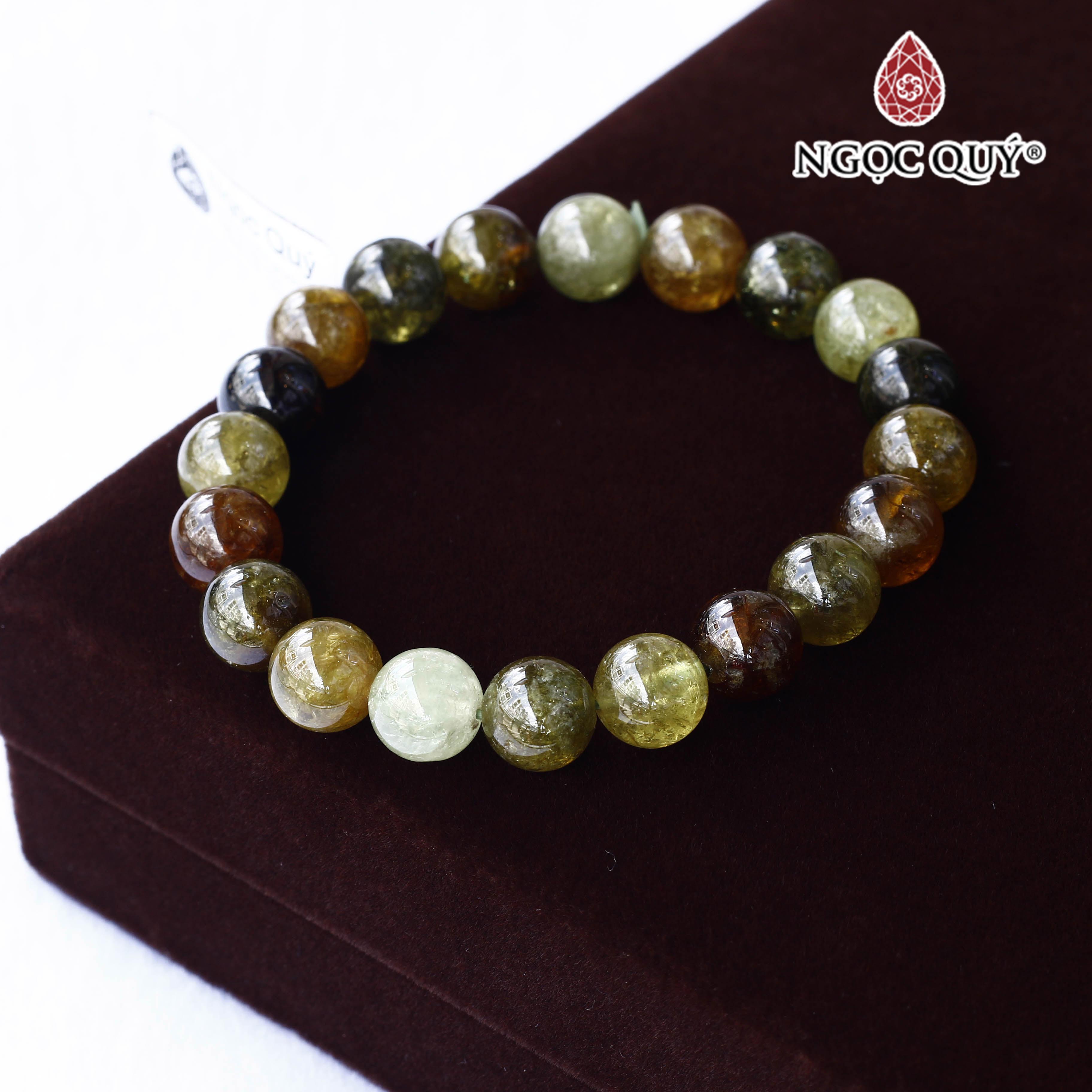 Vòng tay tourmaline xanh rêu hạt - Ngọc Quý Gemstones