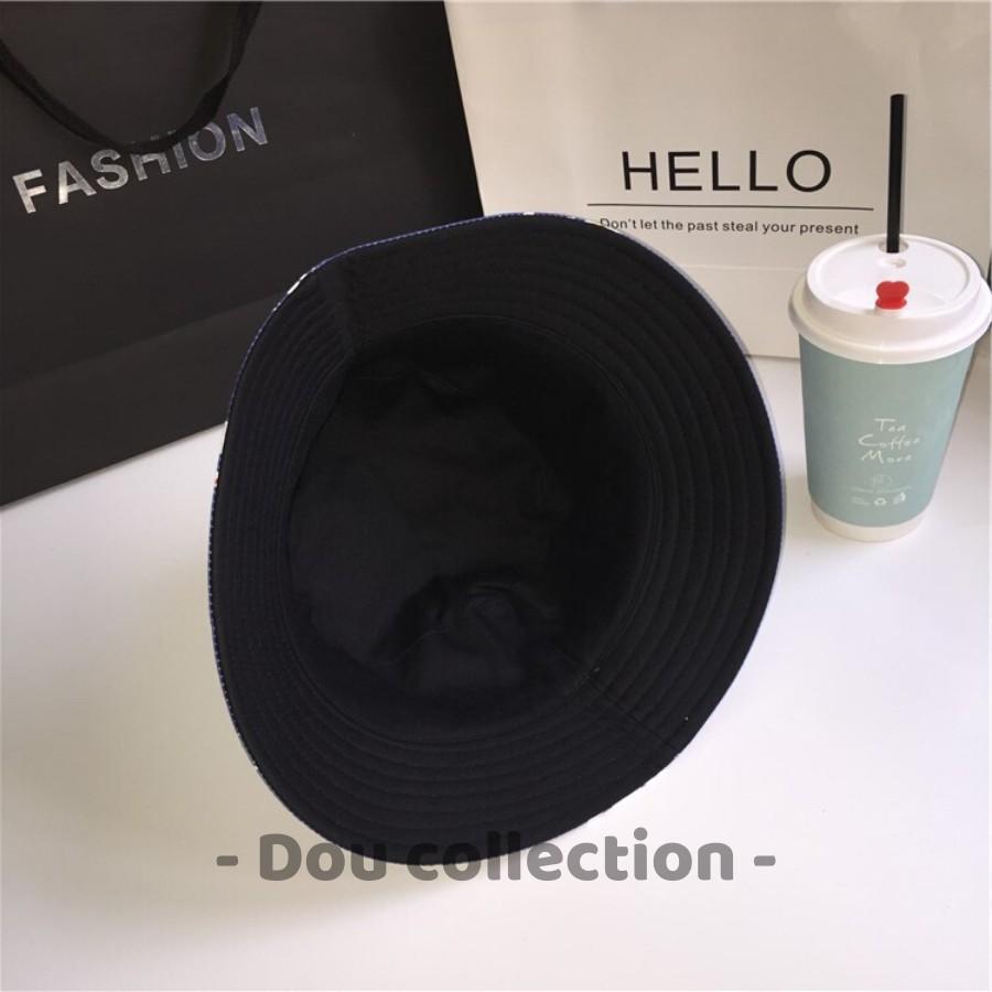 Mũ Nón Bucket Vành Ngắn Hai Mặt Cao Cấp Họa Tiết Hottrend Thời Trang Thu Đông - Mã NV023