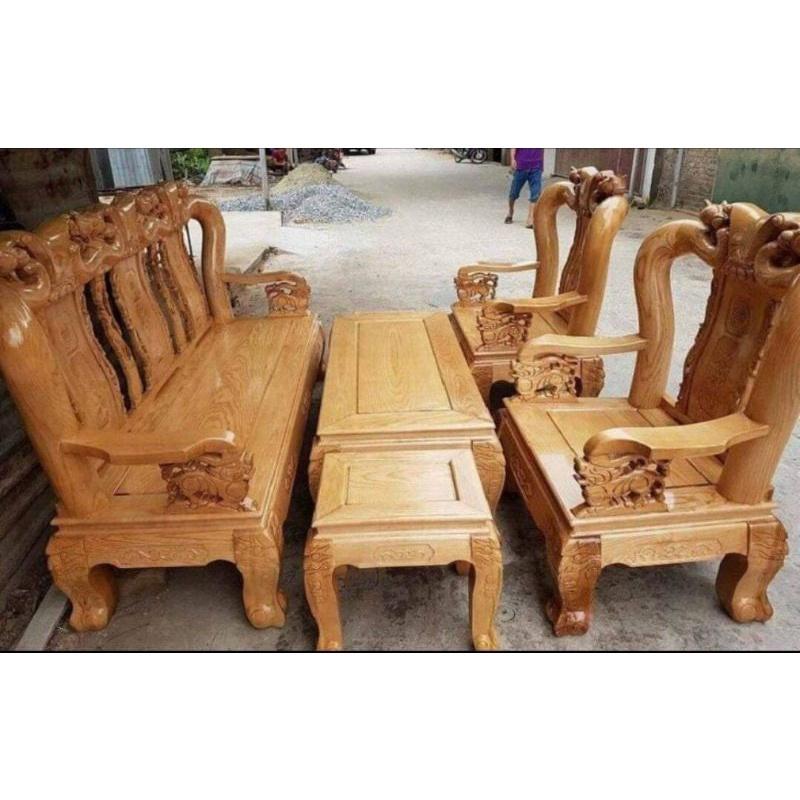 Bộ bàn ghế mẫu quốc đào gỗ sồi nga - NỘI THẤT BÌNH LONG 0972 127 921