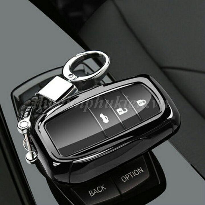 Ốp silicon bảo vệ chìa khóa cho xe Toyota Fortuner, Corolla Altis, Innova, Hilux, Yaris…kèm móc đeo INOX