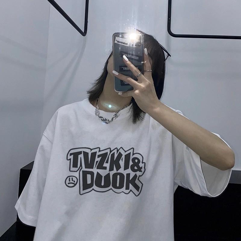 Áo phông nữ nam form rộng giấu quần unisex thun basic teen cổ tròn cotton oversize giá rẻ in style ulzzang TVZKI