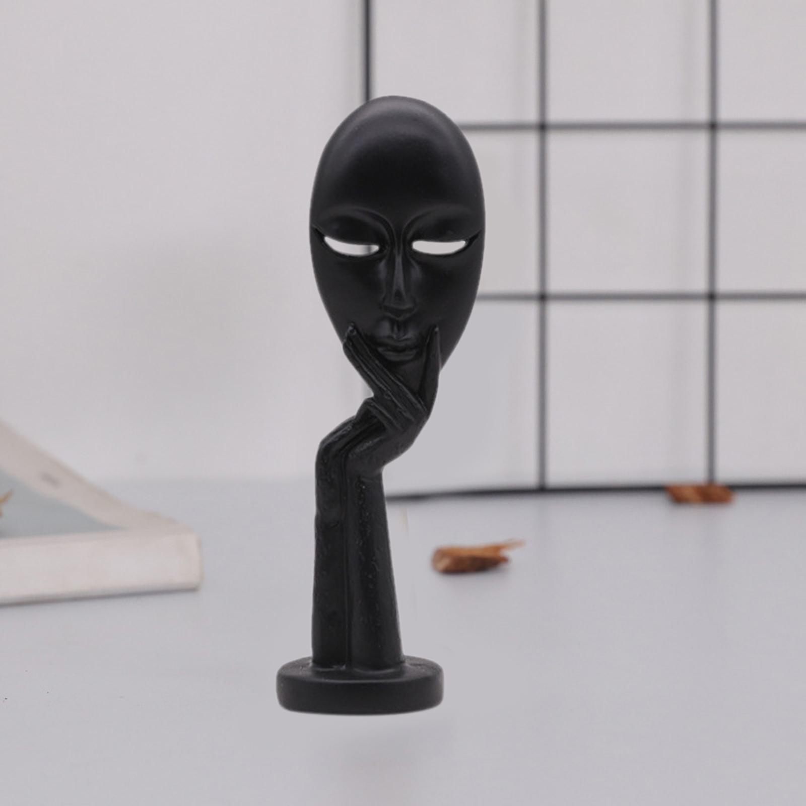 2pcs Modern Art Abstract Thinker Face Sculpture Statue Figurine Head Ornament