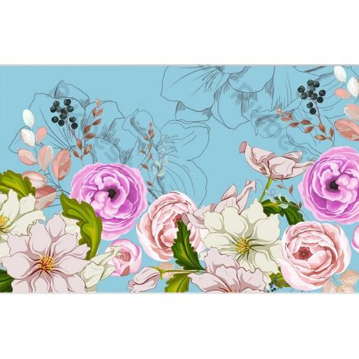 Tranh dán tường Tranh nền hoa sắc màu sáng tạo, tranh dán tường 3d hiện đại MS1237681