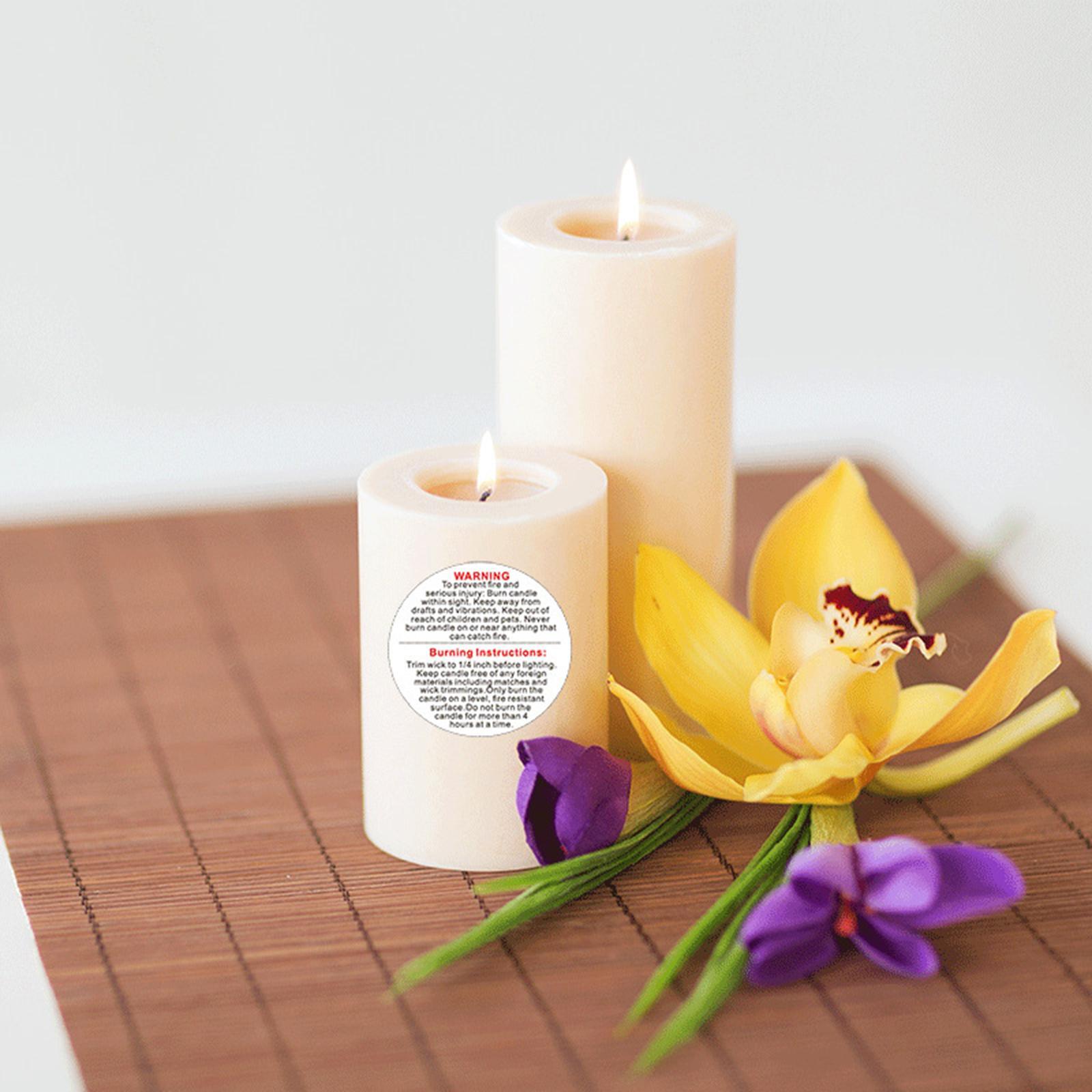 500Pcs Candle Warning Stickers  Melt  Instruction Container Label
