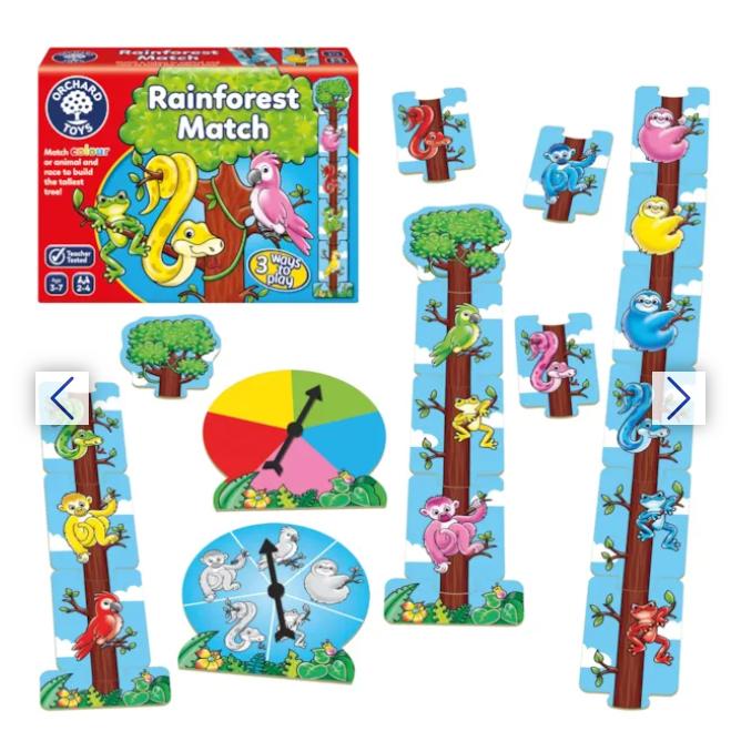Trò chơi trí tuệ Rainforest Match - Orchard Toys giúp trẻ nhận biết màu sắc và khả năng ghi nhớ