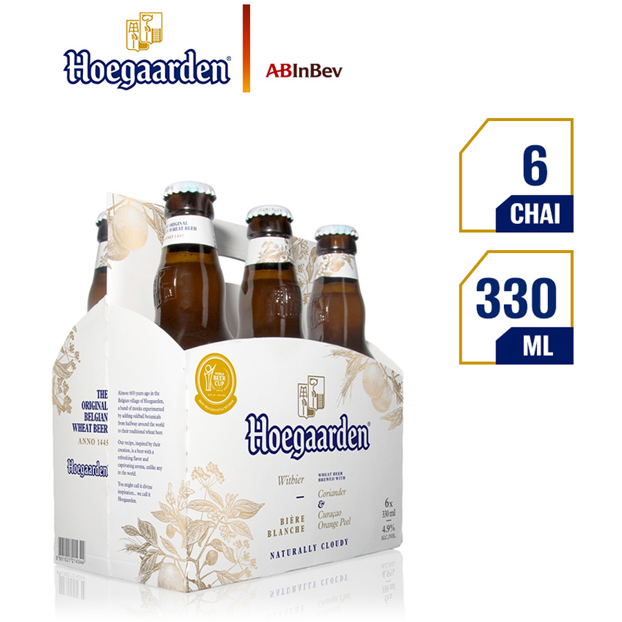 Lốc 6 Chai Bia Hoegaarden White (330ml x 6 Chai)