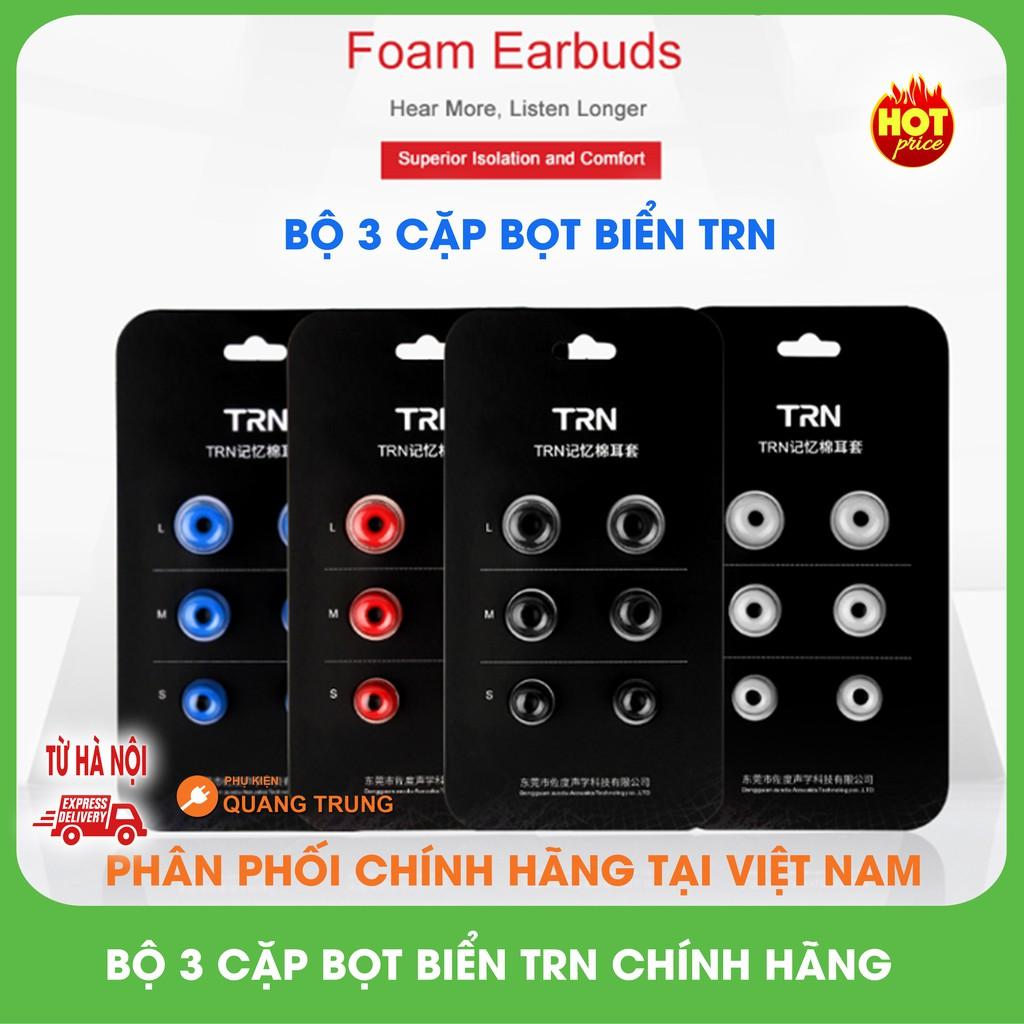 Bộ 3 cặp núm bọt biển TRN dành cho tai nghe,size S,M,L