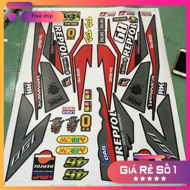 Tem rời dành cho xe winner repsol decal nhám