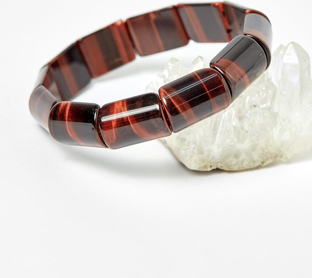 Vòng thạch anh mắt hổ đỏ bản đốt trúc 15x13mm mệnh hỏa, thổ - Ngọc Quý Gemstones