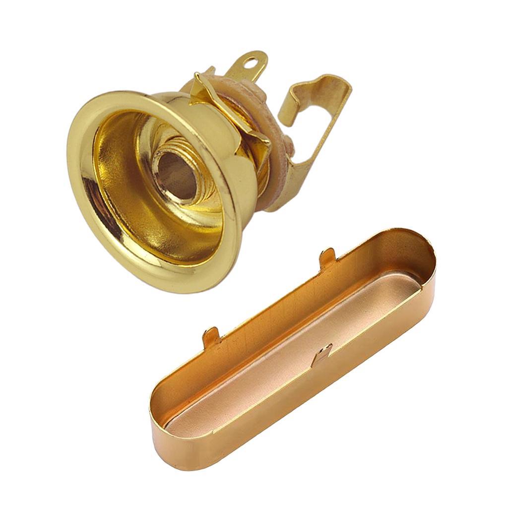 Electric Guitar Output Jack w/ Pickup Cover for TL Guitar Replacement Gold