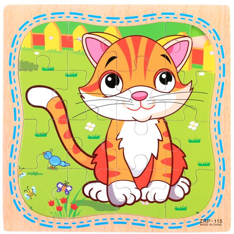 Đồ chơi tranh ghép hình 16 chi tiết Puzzle bằng gỗ mẫu mới cho bé