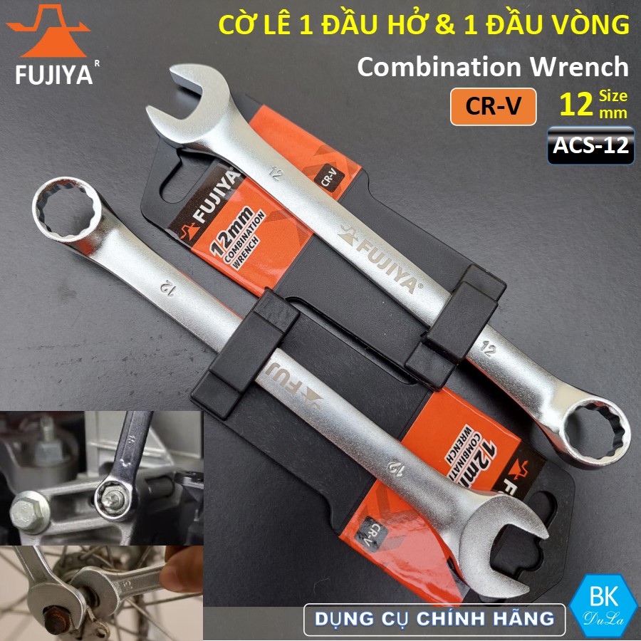 Cờ lê  kết hợp 1 đầu hở- 1 đầu vòng 12mm Fujiya Công nghệ Nhật Bản ACS-12 Thép CR-V