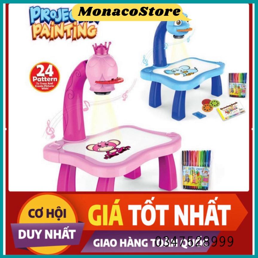 Máy chiếu đa năng ,Bàn vẽ có đèn chiếu sáng thông minh có nhạc cho bé -MonacoStore