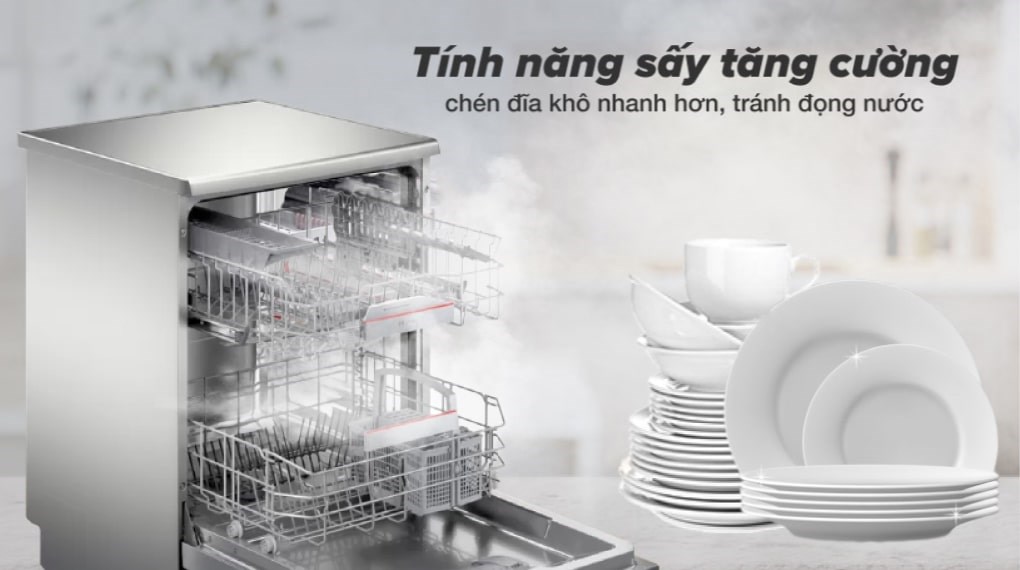 Máy rửa chén bát độc lập Bosch SMS2HAI12E (Series 2) - 13 bộ chén đĩa - 6 chương trình rửa - Hàng Chính Hãng