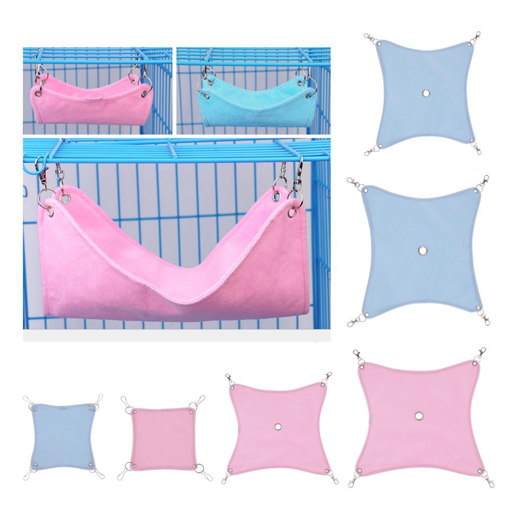 Small Hamster Hammock Cage Hanging Bed Nest for Birds Hamster Mice Blue-S