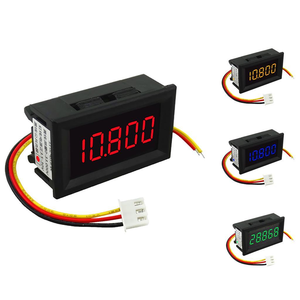 2X 5 Digits 0.36 inch 3 Wire DC 3.5-30V Red/Green Led Digital Voltmeter Voltage Display Module with Reverse Protection