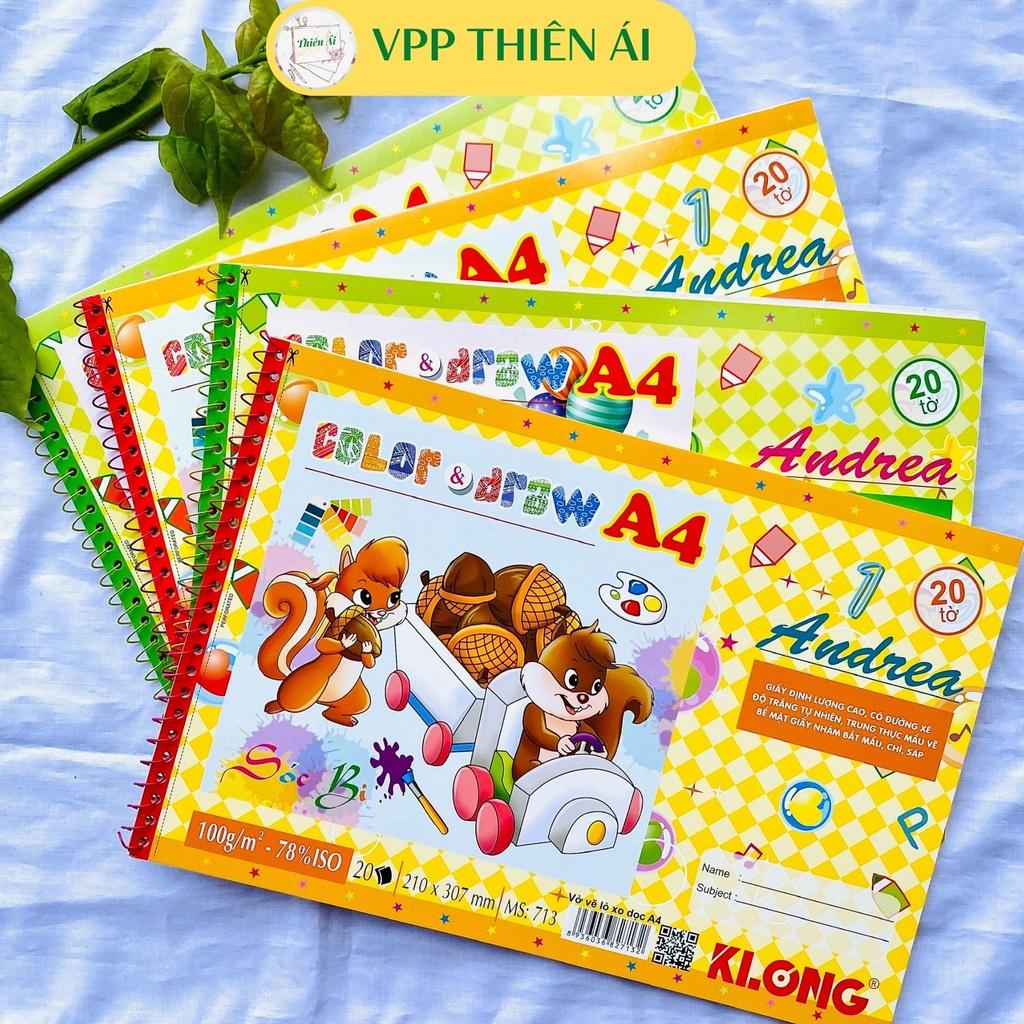 Sổ vẽ, vở vẽ A4 Klong gáy lò xo xé giấy được cho bé thỏa thích vẽ - VPP THIÊN ÁI
