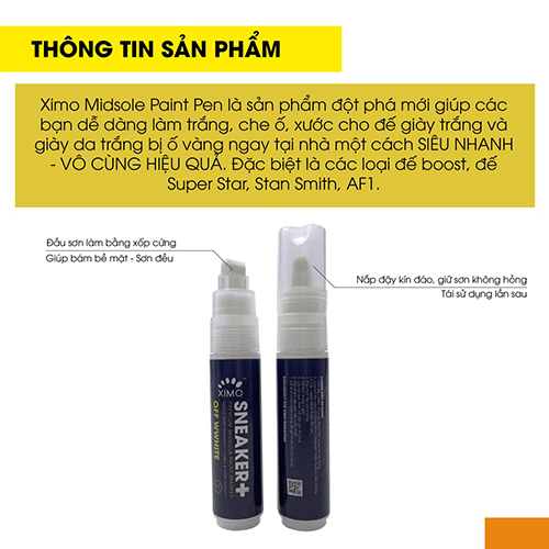 Bút Repaint đế giày tẩy trắng phục hồi đế giày Ximo Midsole Paint Pen XXI23 15ml