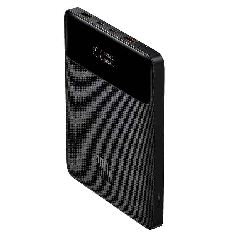 Sạc Dự Phòng OS-Baseus Blade High Power Digital Display Quick Charge Power Bank 20000mAh 100W (Kèm cáp C to C 100W, 1m, Đen) (Hàng chính hãng)