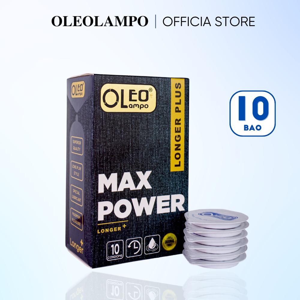 Bao cao su OLEO LAMPO Maxpower gân gai kéo dài, nhiều gel tăng cường cảm giác, hôp 10 chiếc