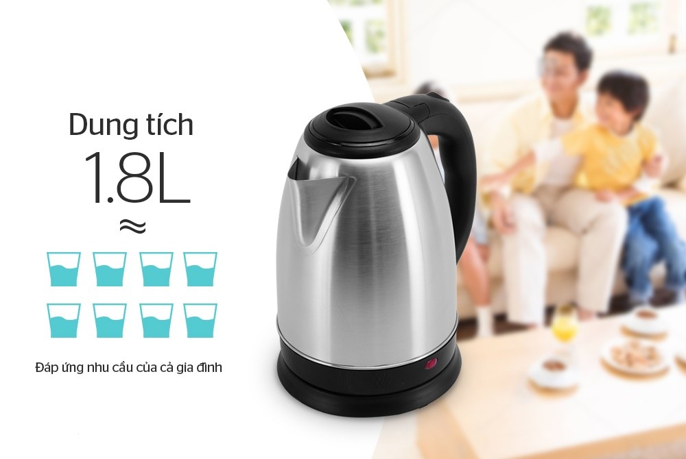 Ấm Siêu Tốc Inox 1.8L SHD1182 - Hàng Chính Hãng