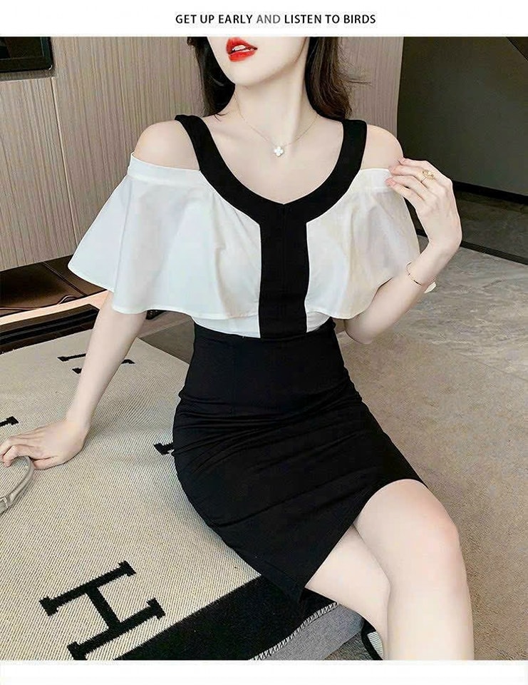 ĐẦM BODY KHOÉT VAI PHỐI BÈO CAO CẤP