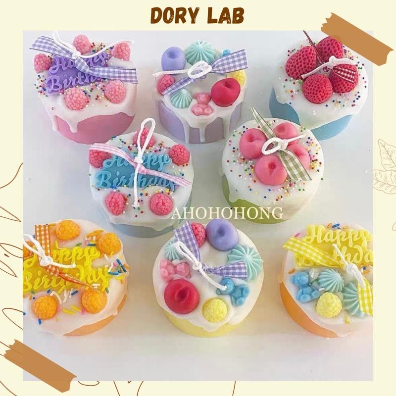 Nến Thơm Bánh Sinh Nhật Màu Pastel Mix Topping Nhiều Hương Thơm, Quà Tặng Ý Nghĩa - Dory Lab