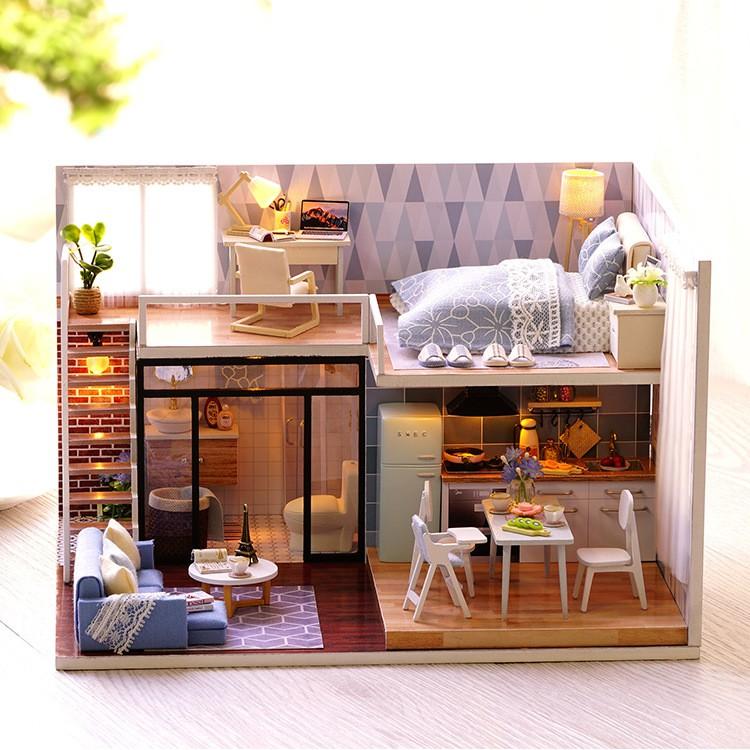 Mô hình nhà búp bê DIY Doll House Miniature_ BLUE TIMES