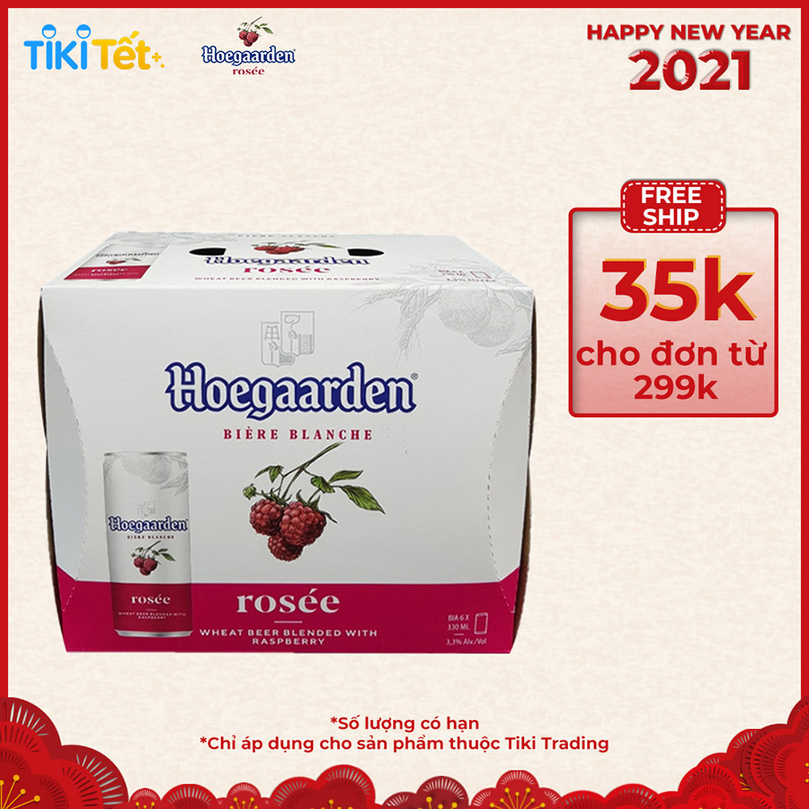Bia Hoegaarden Rosée 330ml 6 lon