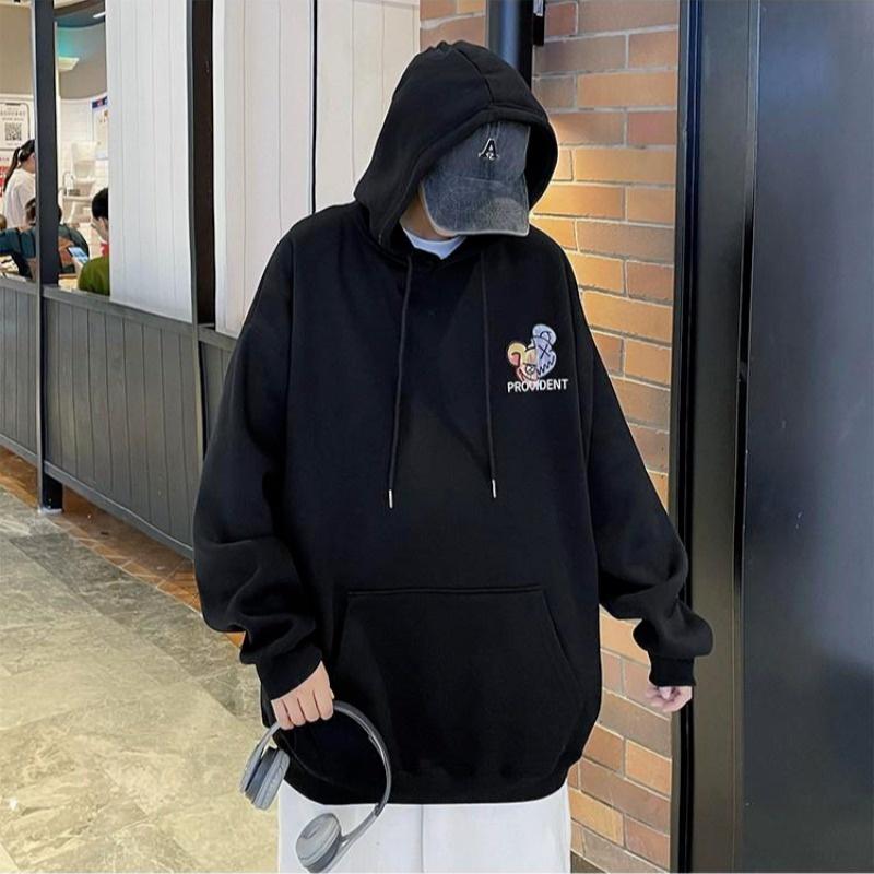 Áo Hoodie Cổ Tròn Tay Dài Dáng Rộng In Họa Tiết Hoạt Hình Phong Cách Hip hop Nhật Bản Thời Trang Mùa Thu Cho Nam Và Nữ