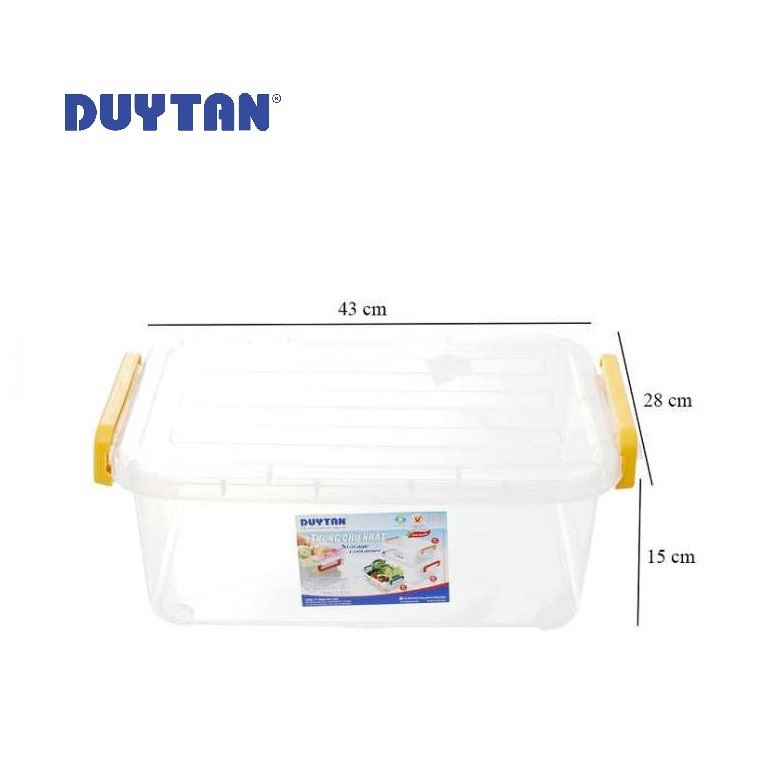 Combo 3 Thùng Nhựa Duy Tân Trong Suốt 10L 41.2 x 27.2 x 14.5 cm. No.H115 | TriTin